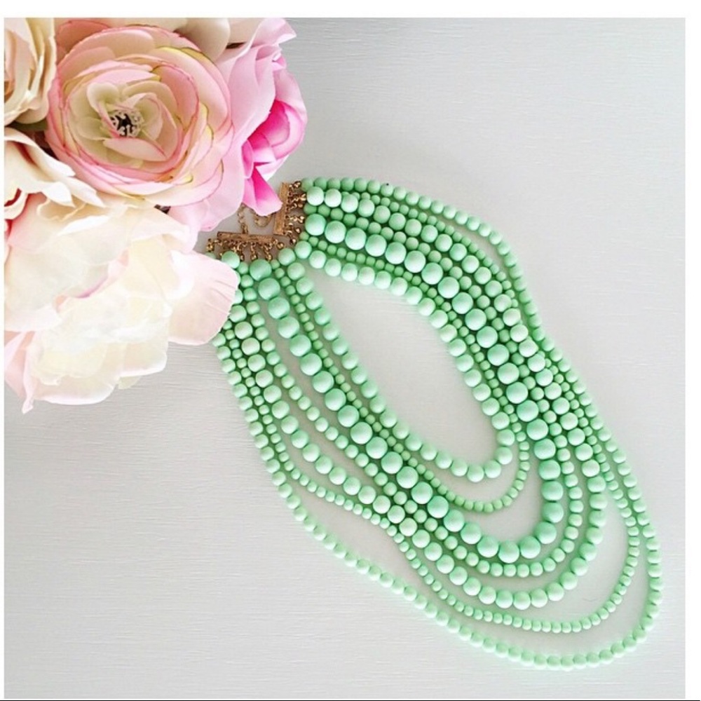 New! Mint beaded necklace - Picture 9 of 11